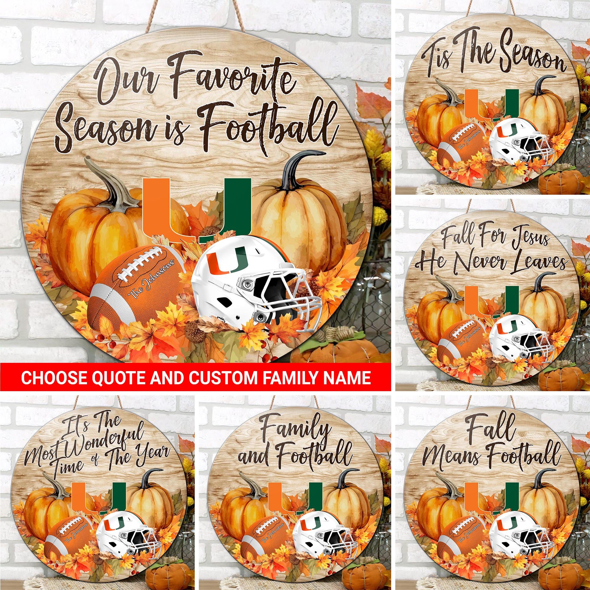 Miami Hurricanes Shape Wooden Sign Custom Your Family Name And Choose Your Quotes, Sport Gifts, Home Decorations ETRG-51656